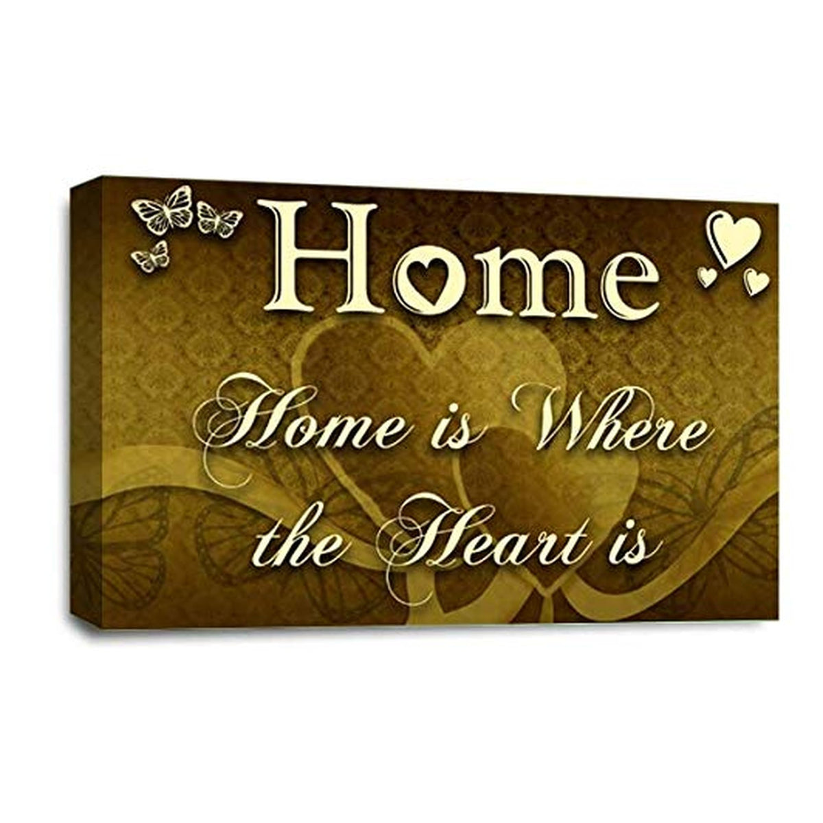LR Home Love Quote Wall Art Picture – Cream & Brown Framed Canvas Print | Ready to Hang | Modern Wall Art for Living Room, Bedroom & Office