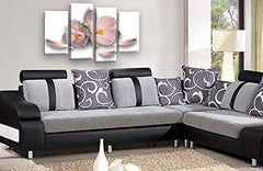 LR Floral Rose Orchid Wall Art Picture Pink White Flower Framed Canvas Split Print Ready to Hang