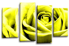 LR Floral Yellow Rose Wall Art Picture Love Flower Home Canvas Split Panel Print Framed Ready to Hang