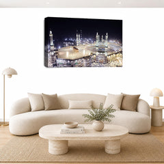LR Islamic Hajj Mecca Wall Art Picture Framed Canvas Print | Ready to Hang | Modern Wall Art for Living Room, Bedroom & Office