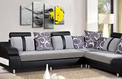 LR Floral Yellow Rose Canvas Art Picture White Grey Flower Love Home Split Wall Panel Print