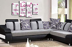 LR Love Quote Canvas Art Picture White Pink Grey Family Home Split Wall Panel Print