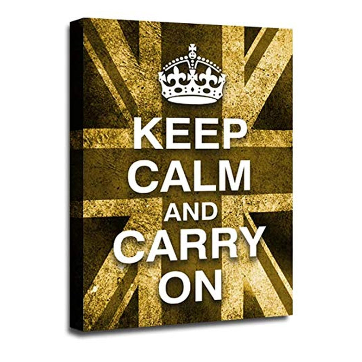 LR Keep Calm Wall Art Picture – Cream & Brown Typography Framed Canvas Print | Ready to Hang | Modern Wall Art for Living Room, Bedroom & Office
