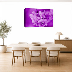 LR Floral Wall Art Picture – Purple & Cream Framed Canvas Print | Ready to Hang | Modern Wall Art for Living Room, Bedroom & Office