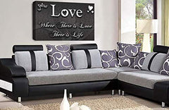 LR Love Quote Wall Art Canvas Grey White Framed Home Family Picture Print Ready to Hang