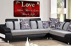 LR Love Quote Wall Art Canvas Red Cream Framed Home Family Picture Print Ready to Hang