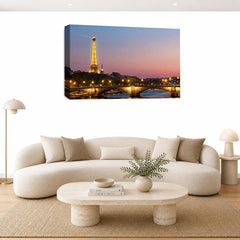 LR Paris Eiffel Tower Wall Art Picture Framed Canvas Print | Ready to Hang | Modern Wall Art for Living Room, Bedroom & Office