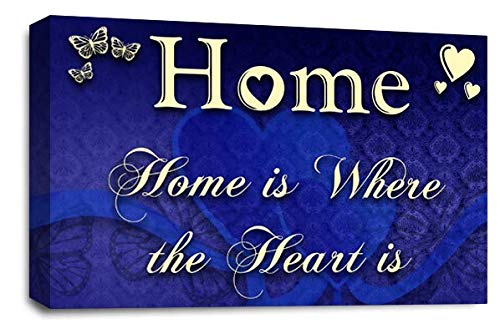 LR Home Love Quote Wall Art Canvas Blue Cream Framed Family Picture Print Ready to Hang