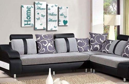 LR Love Wall Art Print Teal White Family Home Quote Framed Split Panel Picture Ready to Hang