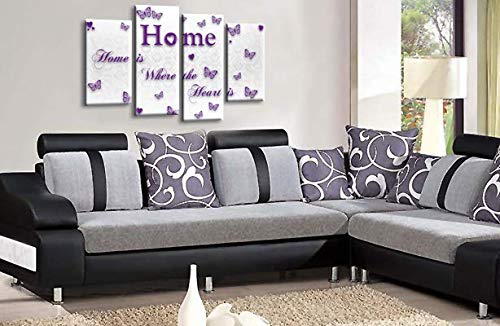 LR Love Quote Home Wall Art Picture Purple White Family Framed Split Panel Print Ready to Hang
