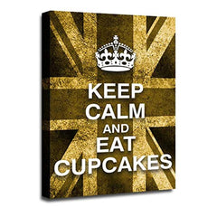 LR Keep Calm Wall Art Picture – Cream & Brown Typography Framed Canvas Print | Ready to Hang | Modern Wall Art for Living Room, Bedroom & Office