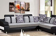 LR Floral Rose Wall Art Picture Orange Grey Flower Love Framed Canvas Split Panel Print Ready to Hang