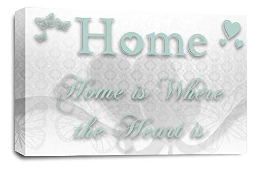 LR Home Love Quote Wall Art Canvas Duck Egg White Framed Family Picture Print Ready to Hang