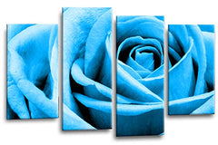 LR Floral Blue Rose Wall Art Picture Love Flower Home Canvas Split Panel Print Framed Ready to Hang