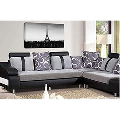LR Paris Eiffel Tower Wall Art Picture Framed Canvas Print | Ready to Hang | Modern Wall Art for Living Room, Bedroom & Office