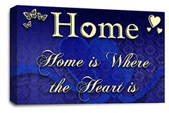LR Home Love Quote Wall Art Canvas Blue Cream Framed Family Picture Print Ready to Hang