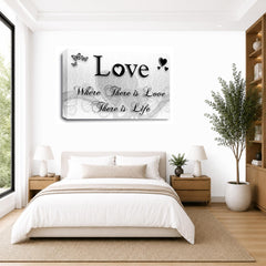 LR Love Quote Wall Art Picture – Black & White Framed Canvas Print | Ready to Hang | Modern Wall Art for Living Room, Bedroom & Office