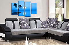 LR Sunset Wall Art Print Blue Palm Trees Beach Framed Split Panel Canvas Picture Ready to Hang