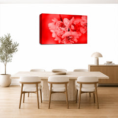 LR Floral Wall Art Picture – Red & White Framed Canvas Print | Ready to Hang | Modern Wall Art for Living Room, Bedroom & Office