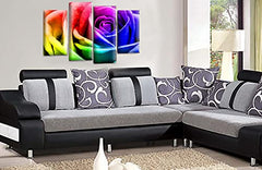LR Floral Rainbow Rose Wall Art Picture Love Flower Home Canvas Split Panel Print Framed Ready to Hang