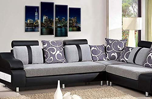 LR New York Skyline Wall Art Picture Brooklyn Bridge Empire State Framed Split Panel Print