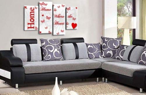 LR Love Quote Home Wall Art Picture Red White Family Framed Split Panel Print Ready to Hang