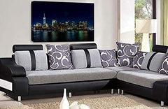 LR New York Wall Art Picture – Skyline Framed Canvas Print | Ready to Hang | Modern Wall Art for Living Room, Bedroom & Office