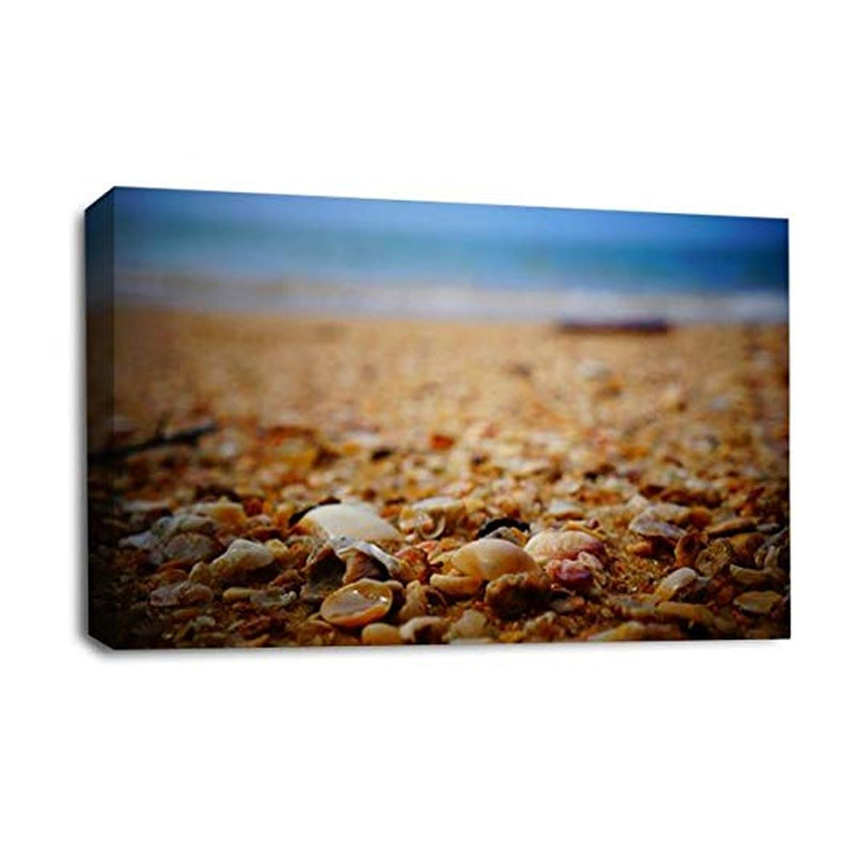 LR Sunset Beach Wall Art Picture – Seascape Framed Canvas Print | Ready to Hang | Modern Wall Art for Living Room, Bedroom & Office