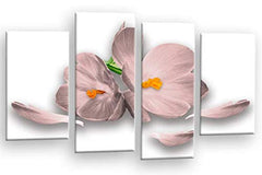 LR Floral Rose Orchid Wall Art Picture Pink White Flower Framed Canvas Split Print Ready to Hang