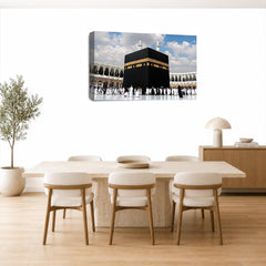 LR Islamic Muslim Wall Art Picture – Mecca Framed Canvas Print | Ready to Hang | Modern Wall Art for Living Room, Bedroom & Office