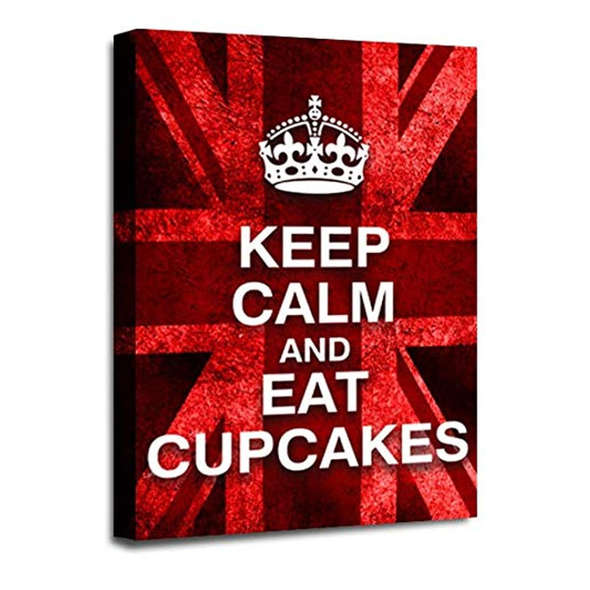 LR Keep Calm Wall Art Picture – Red & White Typography Framed Canvas Print | Ready to Hang | Modern Wall Art for Living Room, Bedroom & Office