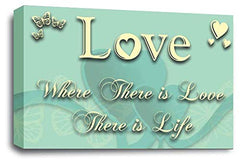 LR Love Quote Wall Art Canvas Duck Egg Cream Framed Home Family Picture Print Ready to Hang