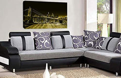 LR New York Skyline Wall Art Picture Brooklyn Bridge USA Framed Canvas Panel Print Ready to Hang