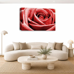 LR Floral Wall Art Picture – Grey & Red Rose Framed Canvas Print | Ready to Hang | Modern Wall Art for Living Room, Bedroom & Office