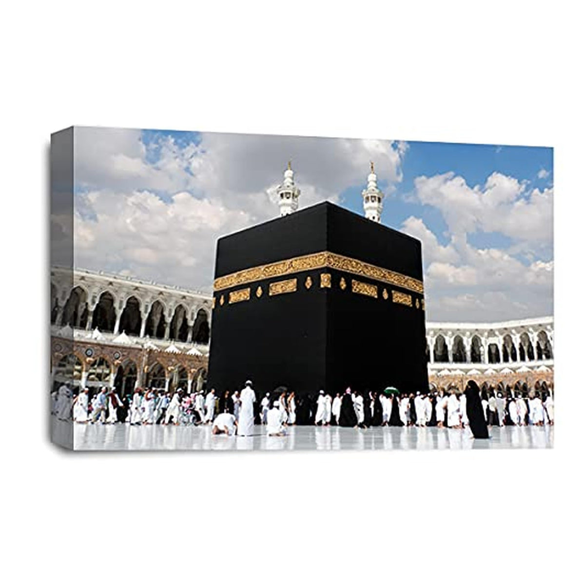 LR Islamic Muslim Wall Art Picture – Mecca Framed Canvas Print | Ready to Hang | Modern Wall Art for Living Room, Bedroom & Office