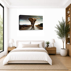 LR African Elephant Wall Art Picture Framed Canvas Print | Ready to Hang | Modern Wall Art for Living Room, Bedroom & Office