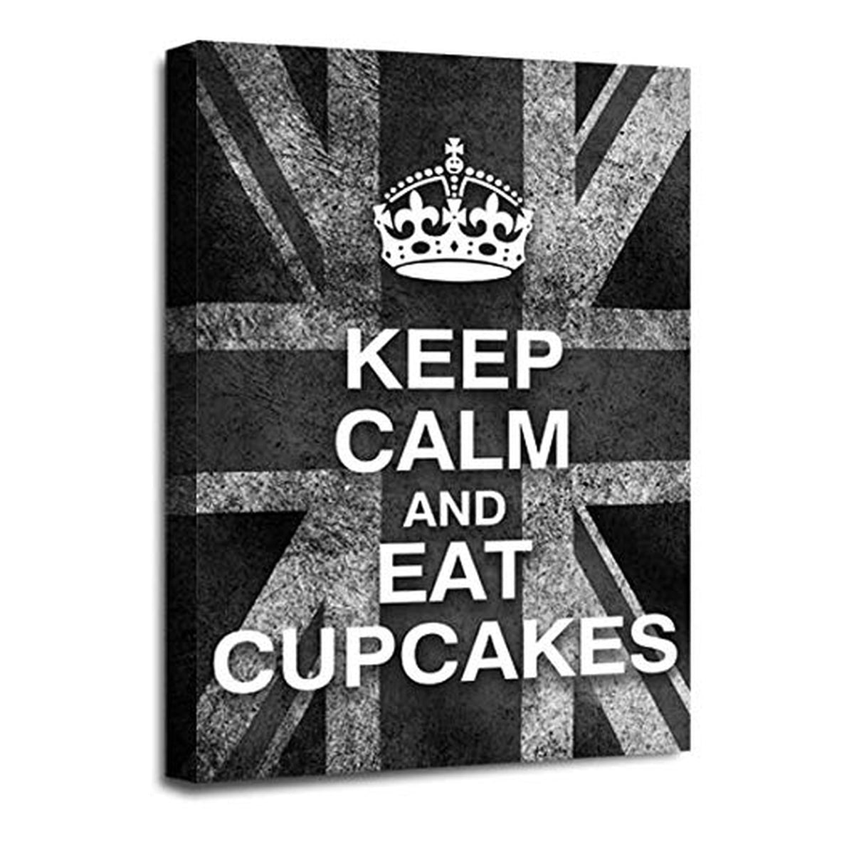 LR Keep Calm Wall Art Picture – Grey & White Typography Framed Canvas Print | Ready to Hang | Modern Wall Art for Living Room, Bedroom & Office