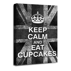 LR Keep Calm Wall Art Picture – Grey & White Typography Framed Canvas Print | Ready to Hang | Modern Wall Art for Living Room, Bedroom & Office