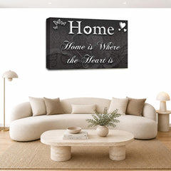 LR Home Love Quote Wall Art Picture – Grey & White Framed Canvas Print | Ready to Hang | Modern Wall Art for Living Room, Bedroom & Office