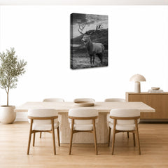 LR Highland Stag Wall Art Picture Framed Canvas Print | Ready to Hang | Modern Wall Art for Living Room, Bedroom & Office