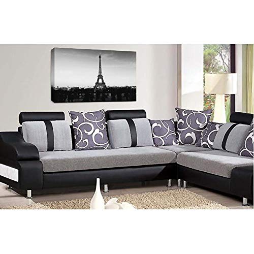 LR Paris Eiffel Tower Wall Art Picture City Framed Canvas Panel Print Ready to Hang