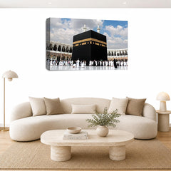 LR Islamic Muslim Wall Art Picture – Mecca Framed Canvas Print | Ready to Hang | Modern Wall Art for Living Room, Bedroom & Office