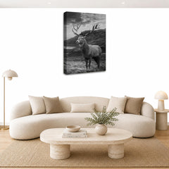 LR Highland Stag Wall Art Picture Framed Canvas Print | Ready to Hang | Modern Wall Art for Living Room, Bedroom & Office
