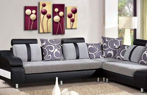 LR Floral Rose Canvas Art Picture Purple Cream Flower Love Framed Split Panel Print