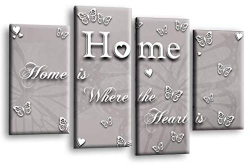 LR Love Quote Home Wall Art Picture Grey White Family Framed Split Panel Print Ready to Hang