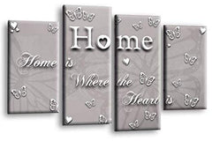 LR Love Quote Home Wall Art Picture Grey White Family Framed Split Panel Print Ready to Hang