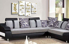 LR Love Quote Wall Art Picture Gold White Family Framed Split Panel Print Ready to Hang