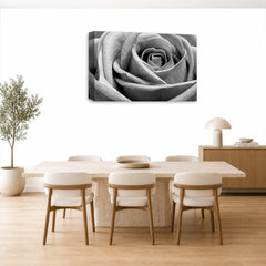 LR Floral Rose Wall Art Picture – Grey Framed Canvas Print | Ready to Hang | Modern Wall Art for Living Room, Bedroom & Office