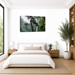 LR Waterfall Forest Wall Art Picture Framed Canvas Print | Ready to Hang | Modern Wall Art for Living Room, Bedroom & Office