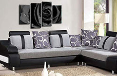 LR Floral Rose Wall Art Picture Grey Black Flower Framed Canvas Split Panel Print